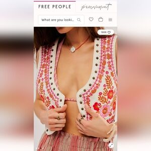 Free People Spell Embroidered Vest